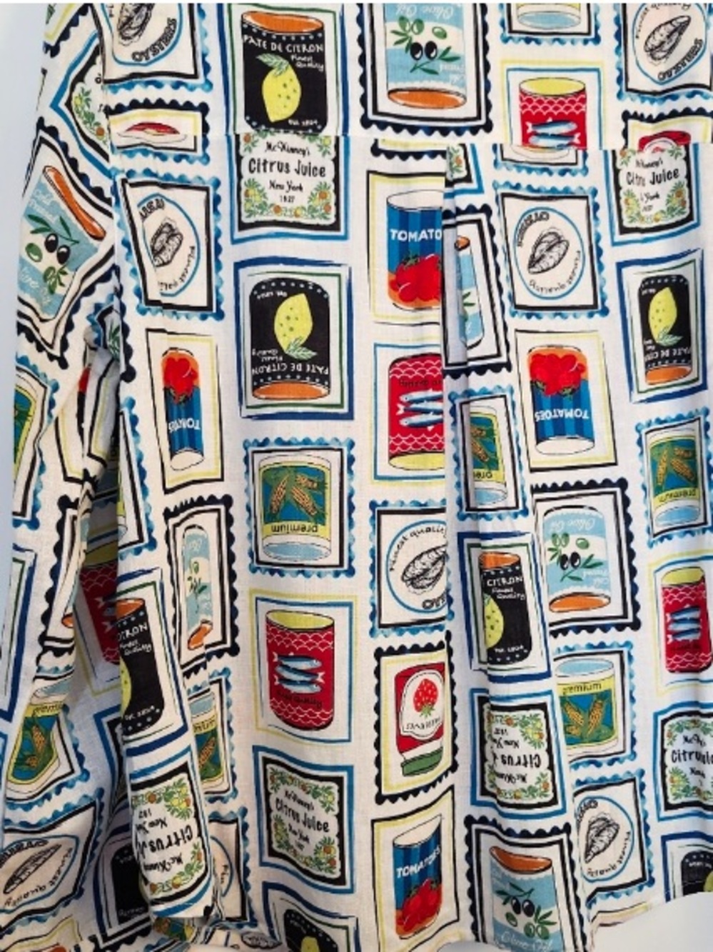 Jane and Delancey White Button-Down with Multicolor Graphic Print - Picture 6 of 9
